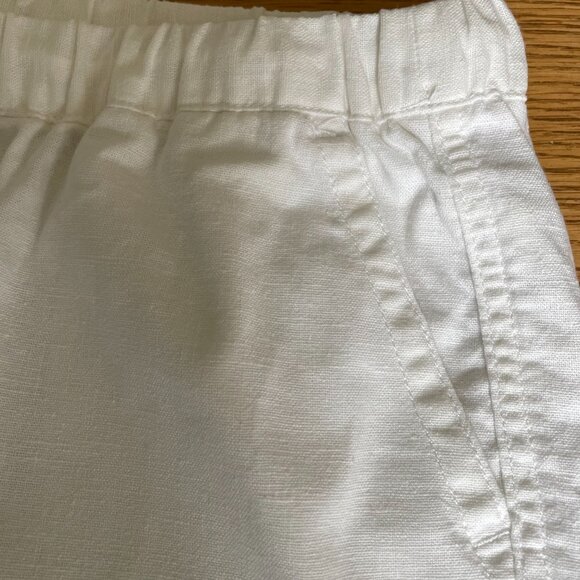 J. Crew White Pom-Pom Linen-Cotton Drawstring Shorts Size XS - Picture 7 of 11